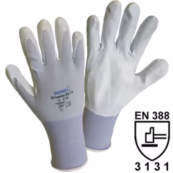 Informations techniques Autorisations, normes : EN 388 Classe de protection : CAT II Couleur : gris Matériau (Dos du gant) : ...