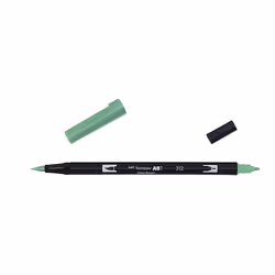 Tombow ABT-312, Fin, 1 couleurs, Vert clair, Marqueur et feutres à pointe pinceau, 0,3 mm, Noir