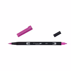 Tombow ABT-685, Fin, 1 couleurs, Magenta, Marqueur et feutres à pointe pinceau, 0,3 mm, Noir