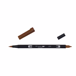 Tombow ABT-879, Fin, 1 couleurs, Marron, Marqueur et feutres à pointe pinceau, 0,3 mm, 3 mm