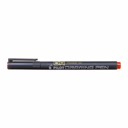 Pilot Drawing Pen 02, Rouge, 0,2 mm, Noir