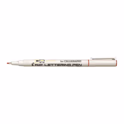 Pilot Lettering Pen Fine, Rouge, 0,3 mm, Blanc
