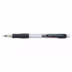 Pilot Super Grip, Noir, Plastique, Caoutchouc, Noir, Rond, Métal, Plastique