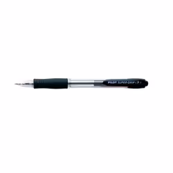 Pilot Supergrip Neon XS, black, Clip, Stylo à bille rétractable avec clip, Rechargeable, Noir