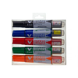 Pilot V-Board Master marqueur 5 pièce(s) Pointe biseautée Noir, Bleu, Vert, Orange, Rouge