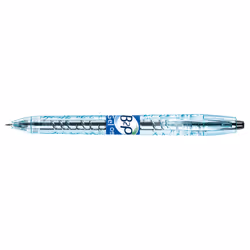 Pilot B2P Gel, Stylo à bille retractable avec clip, Noir, Transparent, Noir, Plastique, 0,5 mm, 0,32 mm