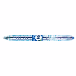 Pilot B2P Gel, Stylo à bille retractable avec clip, Bleu, Transparent, Bleu, Plastique, 0,5 mm, 0,32 mm