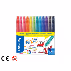 Pilot FriXion Colors stylo-feutre Moyen Noir, Bleu, Cyan, Vert, Cyan clair, Vert clair, Orange, Rose, Rouge, Violet, Jaune 12 pièce(s) - Vue supplémentaire 2