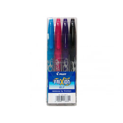 Pilot FriXion Ball Noir, Bleu, Rouge, Violet Stylo à bille Moyen 4 pièce(s)
