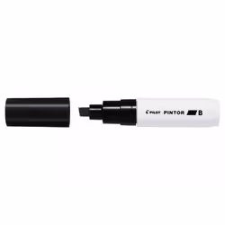 Pilot Pintor, Noir, Noir, Blanc, Black, 1 couleurs, Moyen/Extra gras, Pointe biseautée