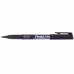 Pentel Marqueur indélébile pointe fine, Noir, Noir, Fin, 0,8 mm, 12 pièce(s)