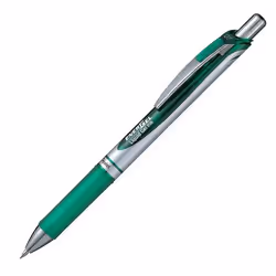 Pentel EnerGel Xm, Stylos rétractables à encre gel, Vert, Vert, Argent, Plastique, Caoutchouc, Rond, 0,35 mm
