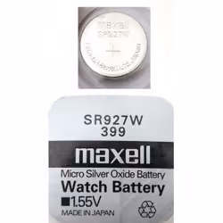 Maxell SR927W, Batterie à usage unique, Argent-Oxide (S), 1,55 V, 60 mAh, Chrome, 9,5 mm