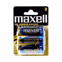 Maxell LR20, Batterie à usage unique, D, Alcaline, 1,5 V, 2 pièce(s), Noir, Bleu, Or