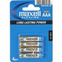 Maxell Battery Alkaline LR-03 AAA 4-Pack, Batterie à usage unique, Alcaline, 1,5 V, 4 pièce(s), AAA