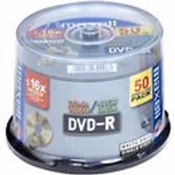 Maxell DVD-R 4,7GB 16X 50-Pack, DVD-R, Boîte à gâteaux, 50 pièce(s), 4,7 Go