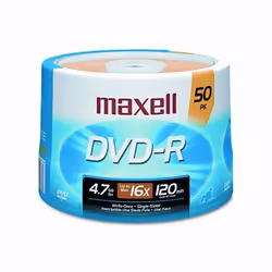 Maxell DVD-R 4.7GB 16x Spindle 50pk, DVD-R, Fuseau, 50 pièce(s), 4,7 Go