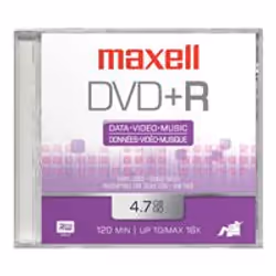 Maxell DVD+R 100 Pack, DVD+R, 120 mm, Fuseau, 100 pièce(s), 4,7 Go