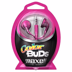 Maxell Colour Budz Headphones Pink, Avec fil, 20 - 23000 Hz, Casque, Rose