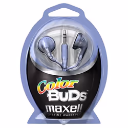 Maxell Colour Budz Headphones Purple, Avec fil, 20 - 23000 Hz, Casque, Bleu, Violet