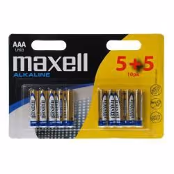 Maxell AAA, Batterie à usage unique, Alcaline, 1,5 V, 10 pièce(s), Multicolore, 10 mm