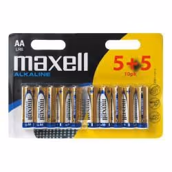 Maxell AA, Batterie à usage unique, Alcaline, Multicolore, 14 mm, 14 mm, 50 mm