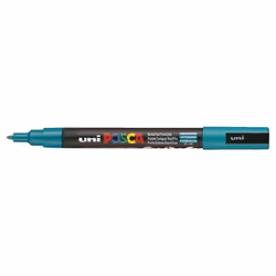POSCA uni PC-3M, 1 pièce(s), Vert, Pointe ogive, Noir, Vert, Polyester, Polypropylène (PP), 0,9 mm
