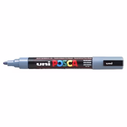 Uni-Ball uni POSCA PC-5M, 1 pièce(s), Gris, Pointe ogive, Noir, Gris, Moyen, 1,8 mm
