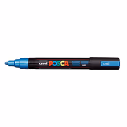Uni-Ball PC-5M, 1 pièce(s), Bleu métal, Pointe ogive, Noir, Bleu, Polypropylène (PP), Tube