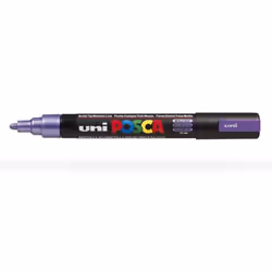 POSCA PC5M VTM, 1 pièce(s), Violet métallisé, Pointe fine, Noir, Rond, 1,8 mm