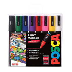 POSCA PC-5M Noir, Bleu, Vert, Rose, Rouge, Violet, Blanc, Jaune 8 pièce(s)