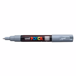 POSCA PC-1M, Gris, Noir, Gris, 1 couleurs, Extra-fin, Pointe ogive, Rond
