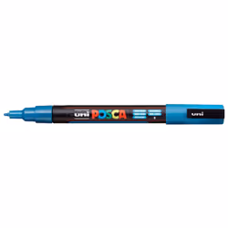 POSCA PC-3M Bleu clair scintillant, Bleu clair, Multicolore, Sparkling Light Blue, 1 couleurs, Fin, Encre à base d'eau