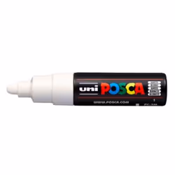 POSCA PC-7M Blanc, Blanc, Multicolore, 1 couleurs, Encre à base d'eau, Pointe ogive, Rond