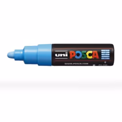 POSCA PC7M BC, 1 pièce(s), Bleu clair, Noir, Rond, 4,5 mm, 5,5 mm