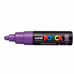 POSCA PC-7M Blanc, Violet, Multicolore, 1 couleurs, Encre à base d'eau, Pointe ogive, Rond