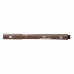 Uni-Ball PIN 05, Marron, Marron, Plastique, Rond, Acier inoxydable, 0,5 mm