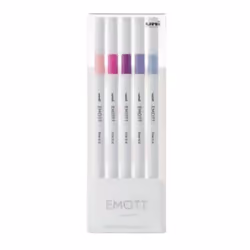Uni-Ball Emott No.7, 5 pièce(s), Bleu, Lilas, Violet, Rose, Violet, Couleurs assorties