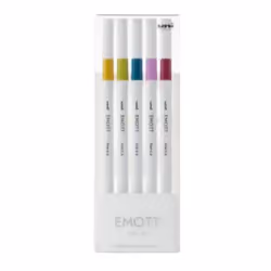 Uni-Ball Emott No.8, 5 pièce(s), Bleu, Vert, Violet, Rouge, Jaune, Couleurs assorties