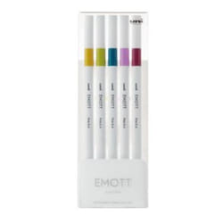 Uni-Ball Emott No.8 marqueur 5 pièce(s) Bleu, Vert, Violet, Rouge, Jaune