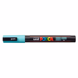 POSCA PC-3M, 1 pièce(s), Bleu, Pointe ogive, Couleur aqua, Noir, Fin, 0,9 mm