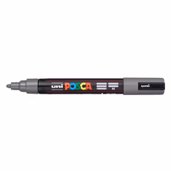 POSCA PC-5M Gris foncé, Gris, Multicolore, Deep Grey, 1 couleurs, Moyen, Encre à base d'eau