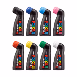 POSCA PCM-22, Noir, Bleu, Vert, Bleu clair, Rose, Rouge, Blanc, Jaune, Multicolore, 8 couleurs, Extra-large, Encre à base d'e ...