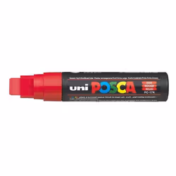 POSCA uni PC-17K, 1 pièce(s), Rouge, Pointe biseautée, Noir, Rouge, 1,5 cm, Encre à base d'eau