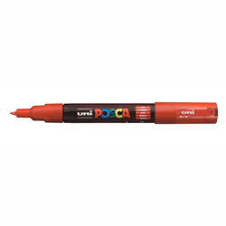 POSCA PC-1MC Rouge, Rouge, Multicolore, 1 couleurs, Extra-fin, Encre à base d'eau, Pointe ogive