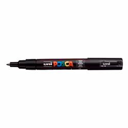 POSCA PC-1MC Noir, Noir, Multicolore, 1 couleurs, Extra-fin, Encre à base d'eau, Pointe ogive