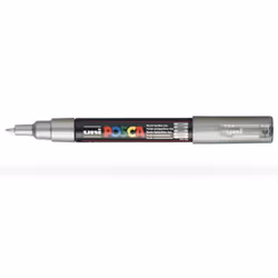 Uni-Ball PC1MC AR, 1 pièce(s), Argent, Pointe fine, Noir, Rond, 0,7 mm