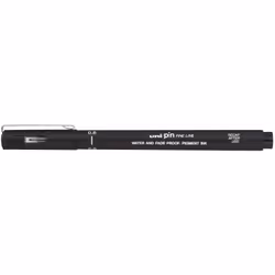 Uni-Ball PIN 08, Noir, Noir, Plastique, Rond, Acier inoxydable, 0,8 mm