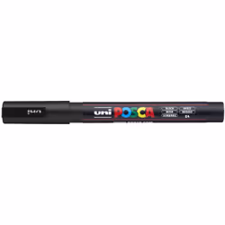 Uni-Ball POSCA, 1 pièce(s), Noir, Pointe ogive, Rond, Fin, 0,9 mm