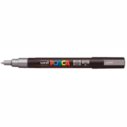 POSCA PC-3M Argent, Argent, Multicolore, 1 couleurs, Fin, Encre à base d'eau, Pointe ogive